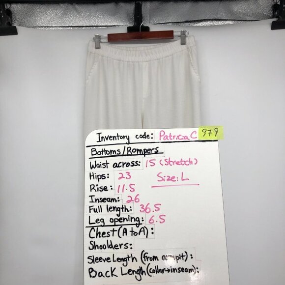 Monk & Lou White loungewear joggers Sweatpants Pockets  size LG - Picture 15 of 16